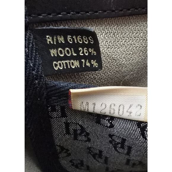 Dooney & Bourke Designer Black Gray Logo Leather Canvas Handbag Purse Bag Women - Picture 14 of 14